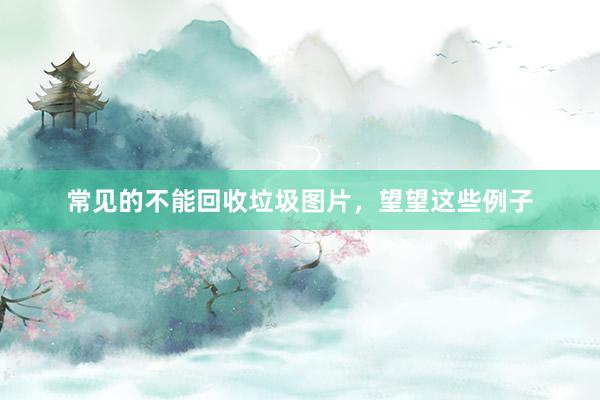 常见的不能回收垃圾图片，望望这些例子